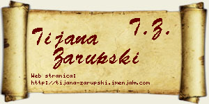 Tijana Zarupski vizit kartica